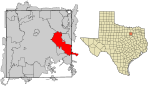 Dallas County Texas Incorporated Areas Mesquite highighted